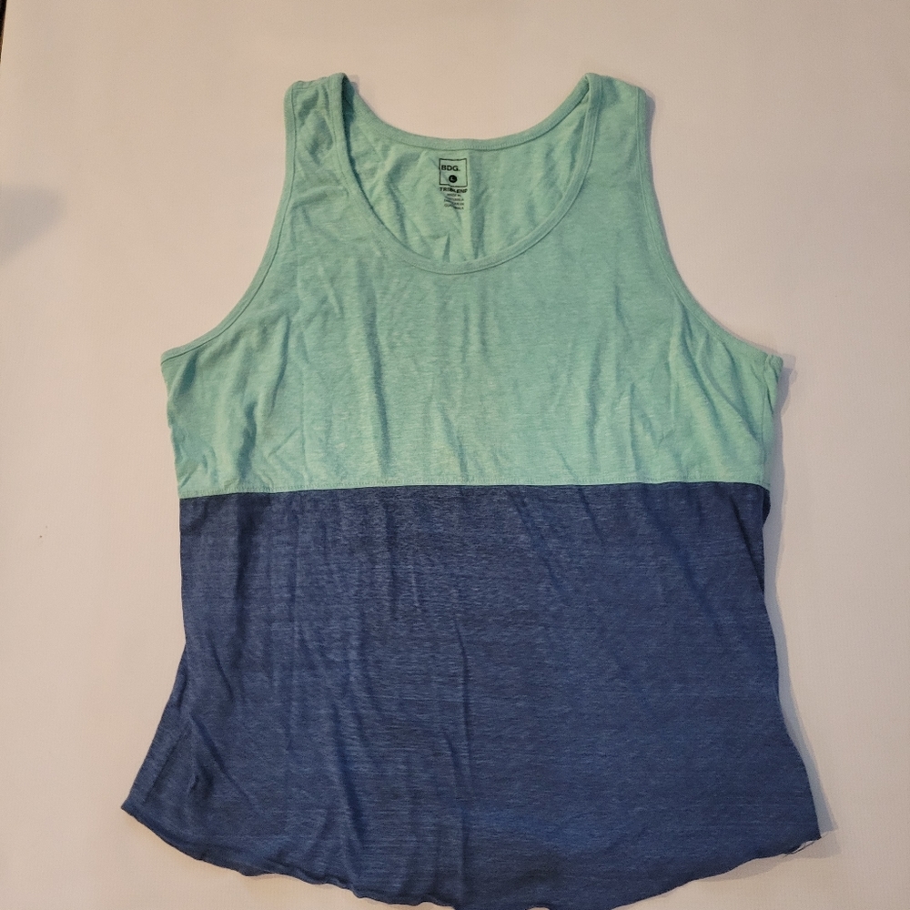 BDG tank top green /blue size large #4